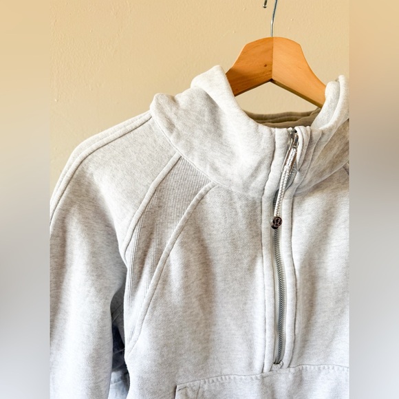 Lululemon scuba oversized hoodie 1/2 zip up heathered grey size M/L - Picture 2 of 5